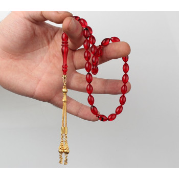 مسبحة كهرمان فضة خالص حرفين #368